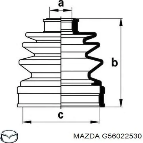 Купити G56022530 Mazda Пильник шарніра приводу