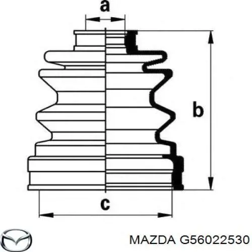 Пильник ШРУСа зовнішній G56022530 Mazda