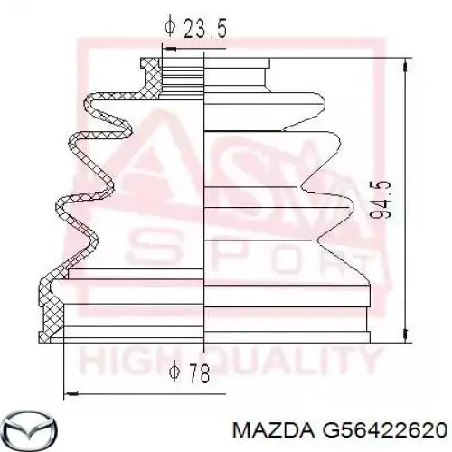 Купити G56422620 Mazda Граната внутрішня, передня, ліва