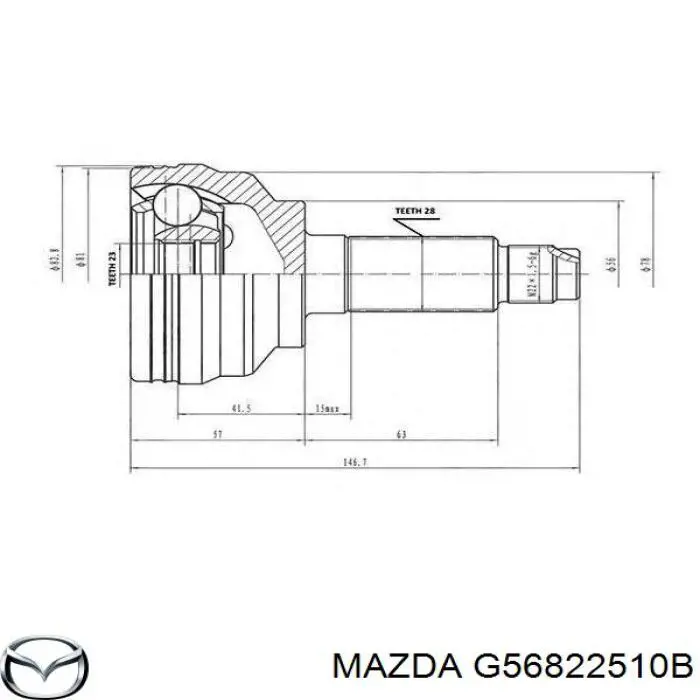 Купити G56822510B Mazda Шарнір приводу зовнішній