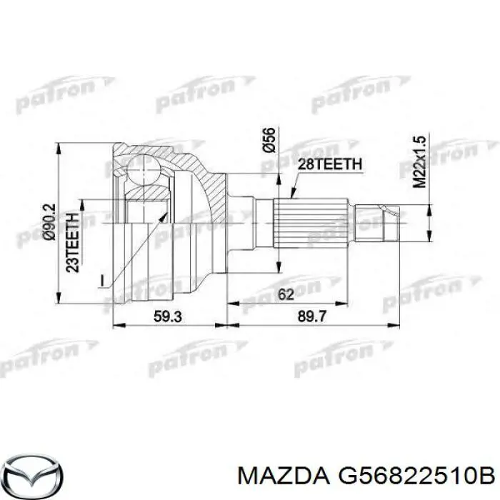 ШРУС зовнішній передній G56822510B Mazda