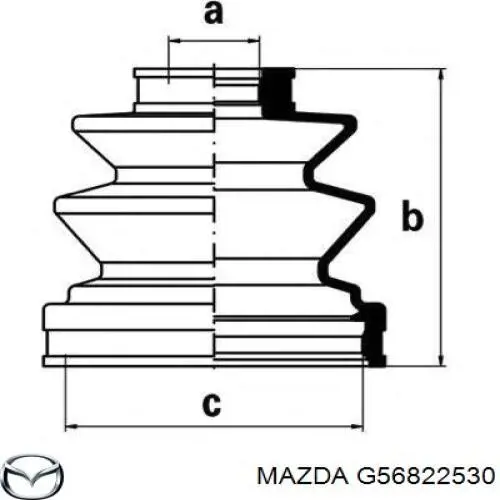 Пильник ШРУСа зовнішній G56822530 Mazda