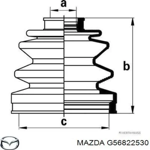 G56822530 Mazda пильник шруса зовнішній, передній піввісі
