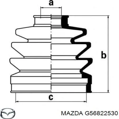 Пильник шарніра кутових швидкостей зовнішній передній Mazda G56822530 ціна, від 7.09 USD