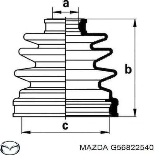 Пильник гранати внутрішній, передній півосі Mazda G56822540 ціна, від 5.96 USD