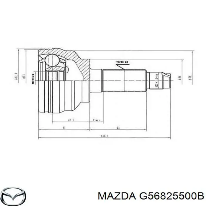 Піввісь права G56825500 Mazda