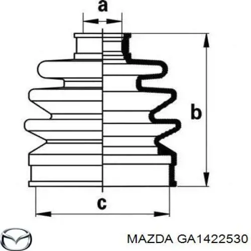 Пильник шарніра кутових швидкостей зовнішній передній Mazda GA1422530 ціна, від 10.61 USD