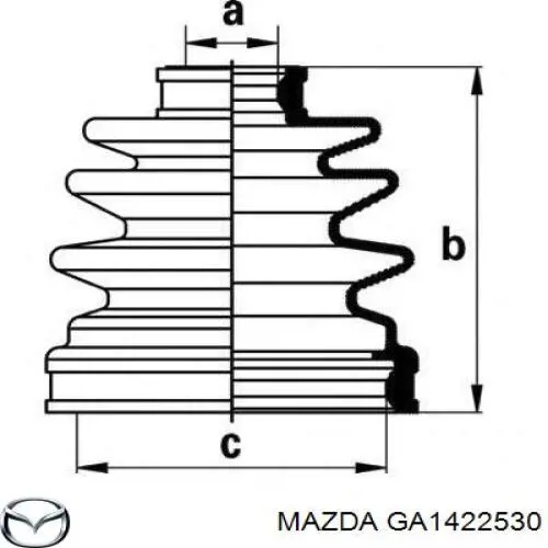 GA1422530 Mazda Пильник ШРУСа зовнішній, передній піввісі