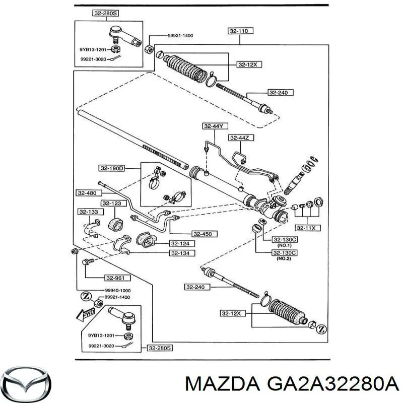 Купити GA2A32280A Mazda Рульовий наконечник