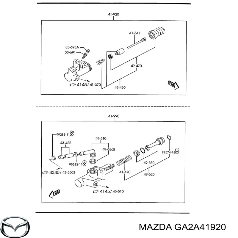 Циліндр зчеплення, робочий Mazda GA2A41920