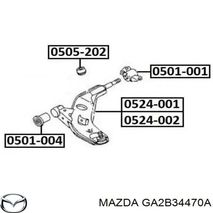 С/блок нижнього важеля Mazda GA2B34470A