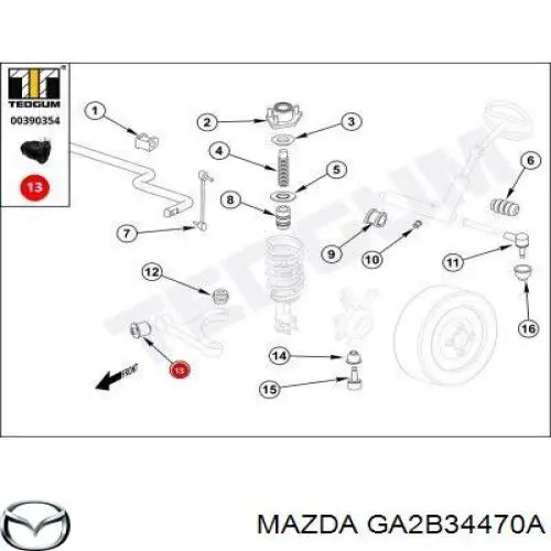 GA2B34470A Mazda Сайлентблок переднього нижнього важеля