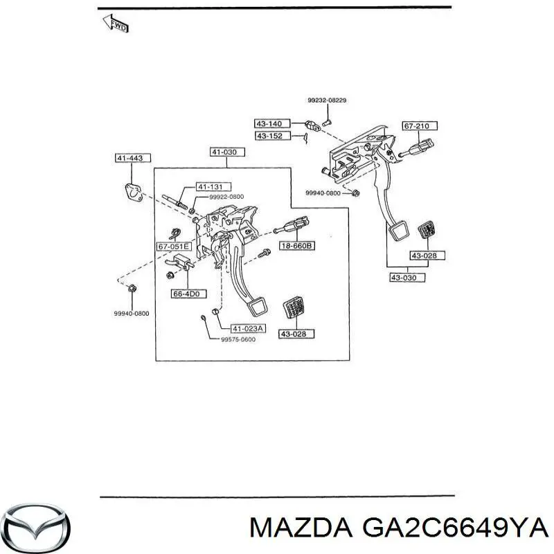 GA2C6649YA Mazda Датчик положення педалі зчеплення