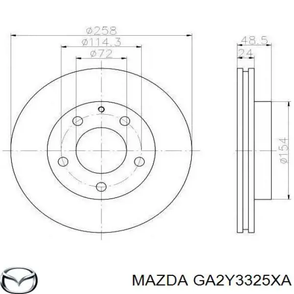 GA2Y3325XA Mazda Гальмо дискове переднє