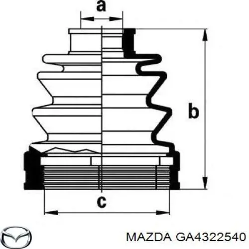 Пильник гранати внутрішній, передній півосі Mazda GA4322540 ціна, від 6.26 USD