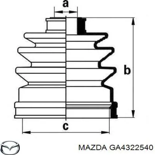 Пильник ШРУСа внутрішній GA4322540 Mazda