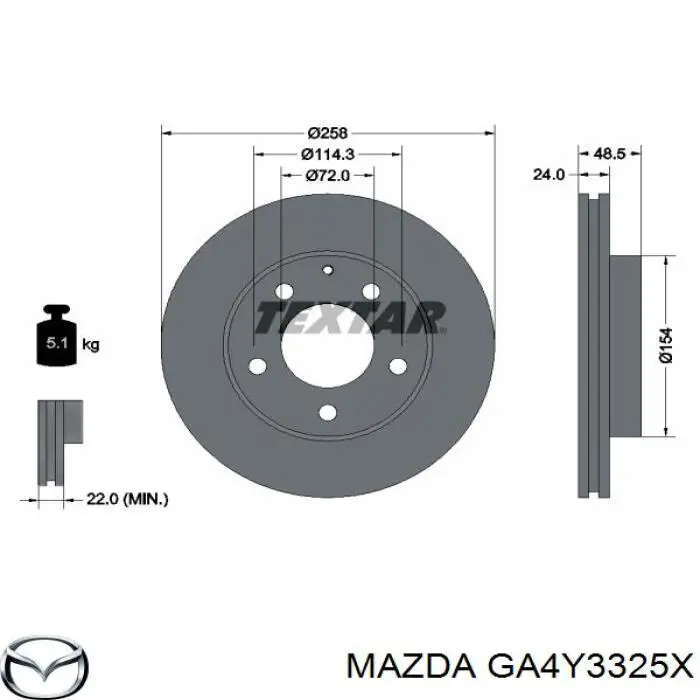 Купити GA4Y3325X Mazda Ротор гальмівний