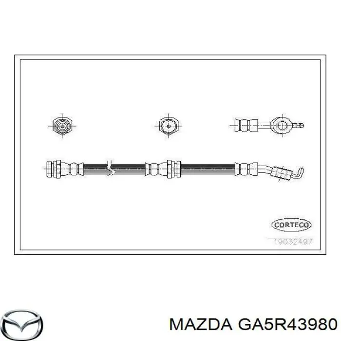 Шланг гальмівний передній Mazda GA5R43980 ціна, від 6.14 USD