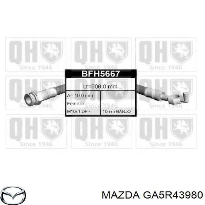 Купити GA5R43980 Mazda Гальмівні шланги передні