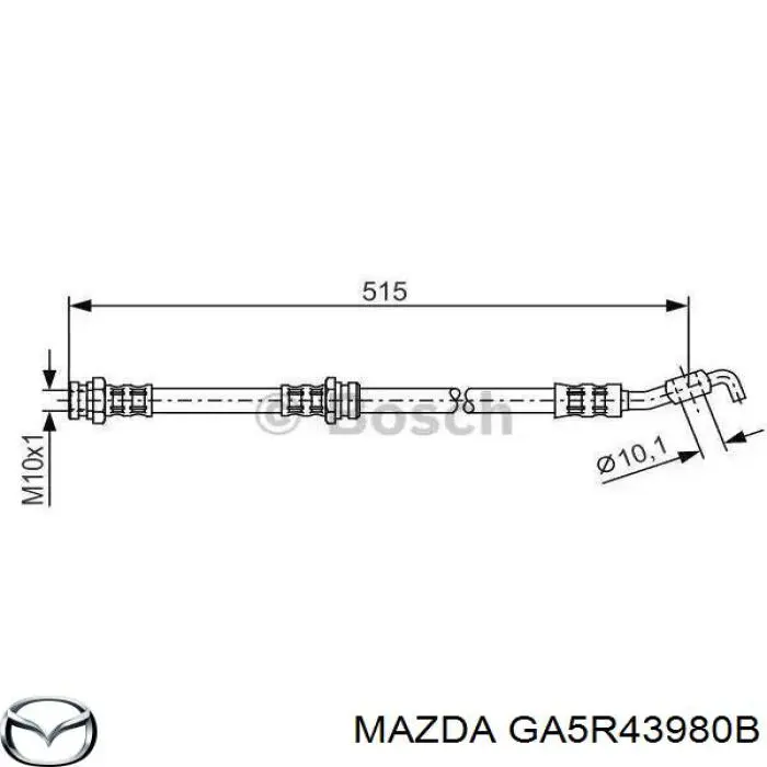Шланг гальмівний передній Mazda GA5R43980B