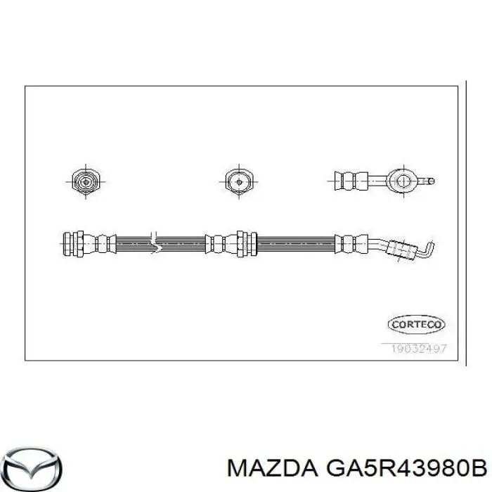 GA5R43980B Mazda Гнучка гальмівна трубка передня