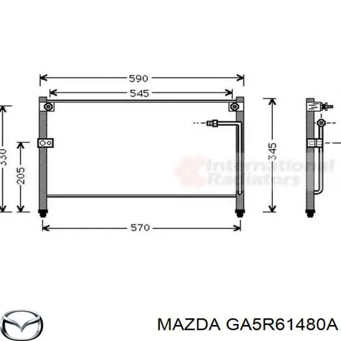 Конденсатор кондиціонера Mazda GA5R61480A ціна, від 700.32 USD