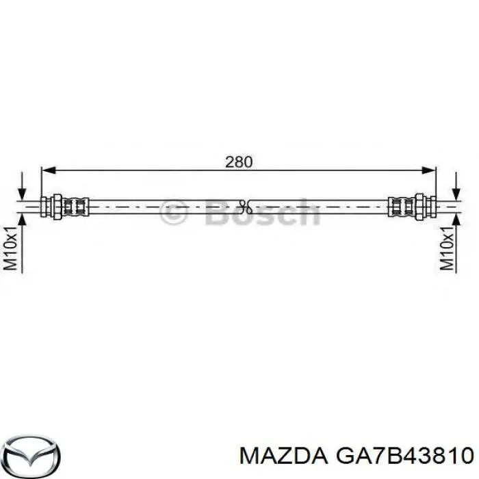 GA7B43810 Mazda шланг гальмівний задній
