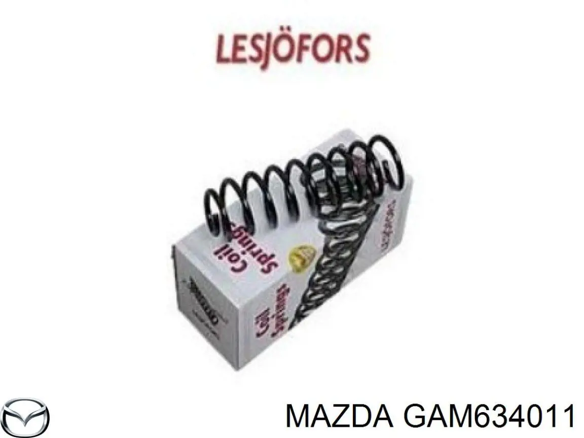 Пружина передня, права Mazda GAM634011 ціна, від 49.33 USD