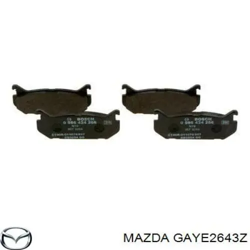 Гальмівні колодки Mazda GAYE2643Z ціна, від 16.56 USD