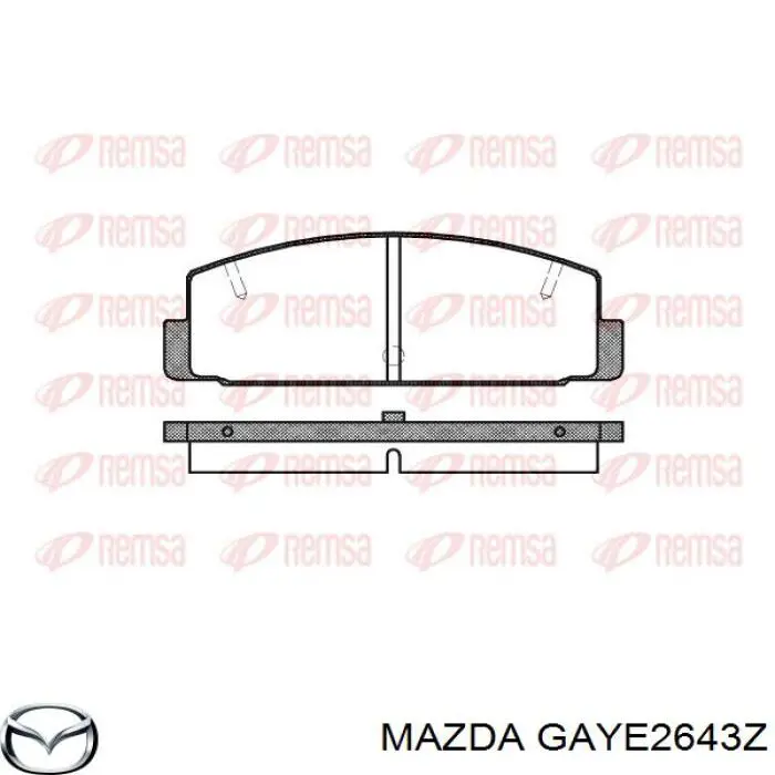 Колодки гальмівні передні, дискові GAYE2643Z Mazda