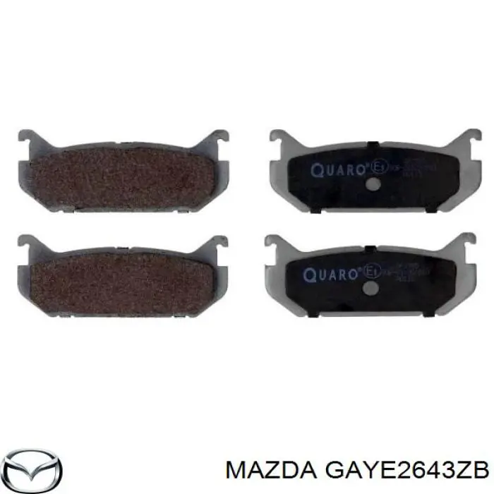 Колодки гальмові задні, дискові GAYE2643ZB Mazda