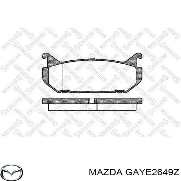 Задні гальмівні колодки Mazda GAYE2649Z ціна, від 12.15 USD