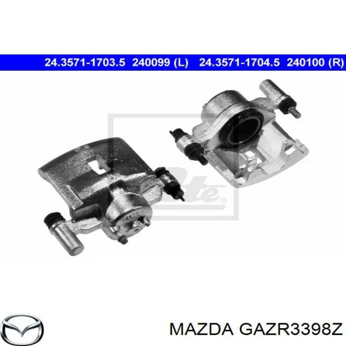 Супорт гальмівний передній правий Mazda GAZR3398Z ціна, від 38.32 USD