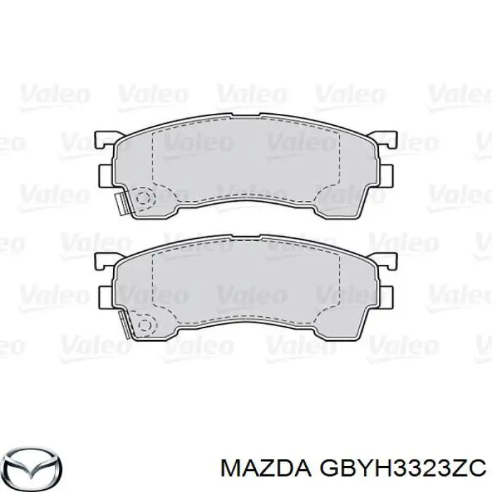 Колодки гальмівні передні, дискові GBYH3323ZC Mazda