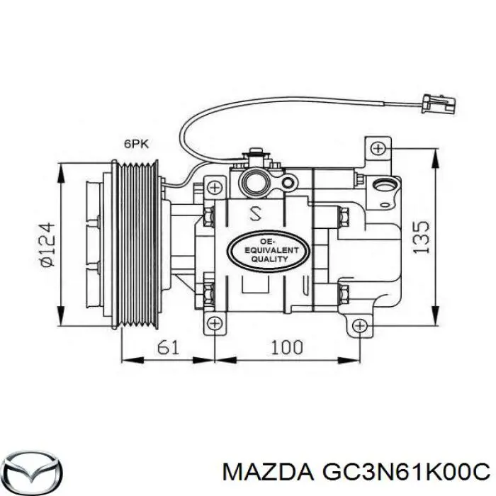 GC3R61K00C Mazda Компресор холодоагенту