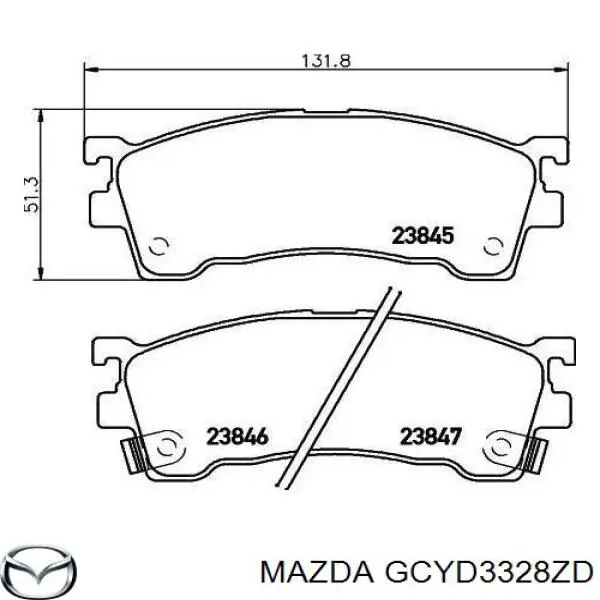 Гальмівні колодки Mazda GCYD3328ZD ціна, від 19.02 USD