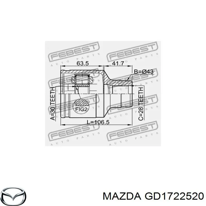 Купити GD1722520 Mazda ШРУС внутрішній правий