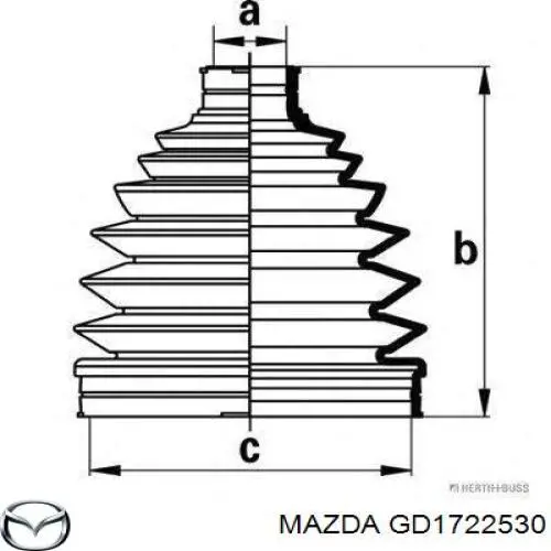 Пильник шарніра кутових швидкостей зовнішній передній Mazda GD1722530 ціна, від 11.27 USD