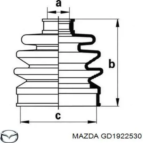 GD1922530 Mazda пильник шруса зовнішній, передній піввісі