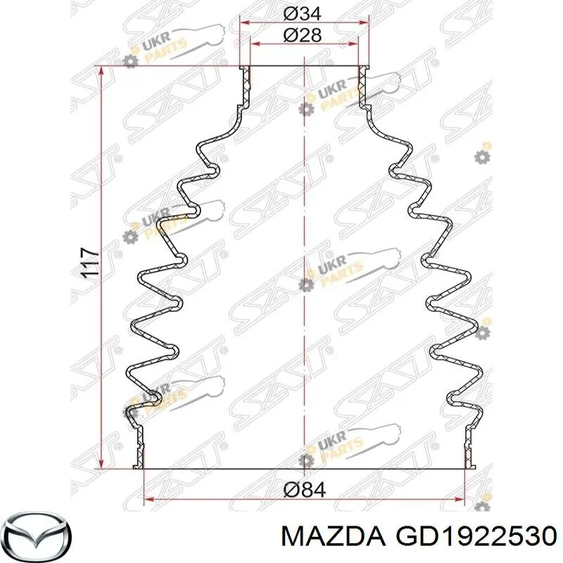 Пильник шарніра кутових швидкостей зовнішній передній Mazda GD1922530 ціна, від 10.60 USD