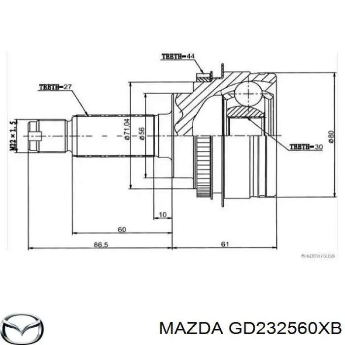  Mazda GD232560XB ціна, від 38.01 USD
