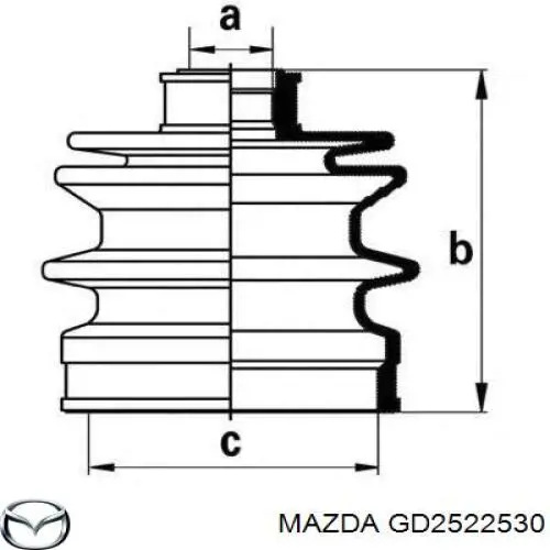 Пильник шарніра кутових швидкостей зовнішній передній Mazda GD2522530 ціна, від 16.16 USD
