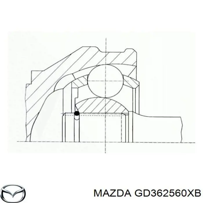 Піввісь (привід) передня, ліва GD362560XB Mazda