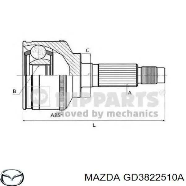 Купити GD3822510A Mazda Шарнір приводу зовнішній