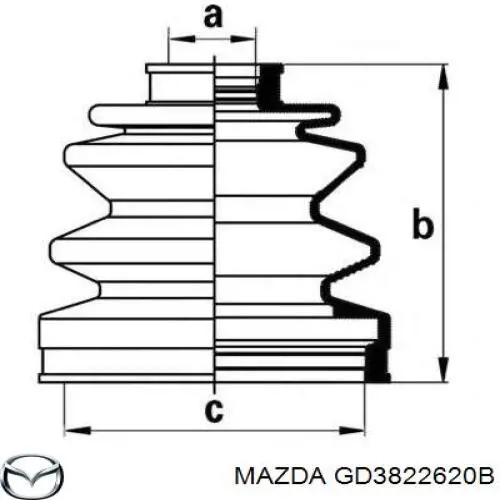 GD3822620B Mazda шрус внутрішній, передній, лівий