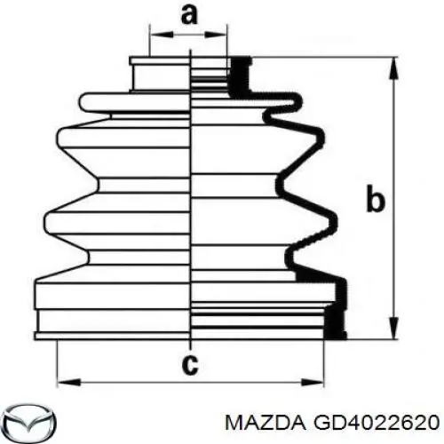 Купити GD4022620 Mazda Граната внутрішня, передня, ліва
