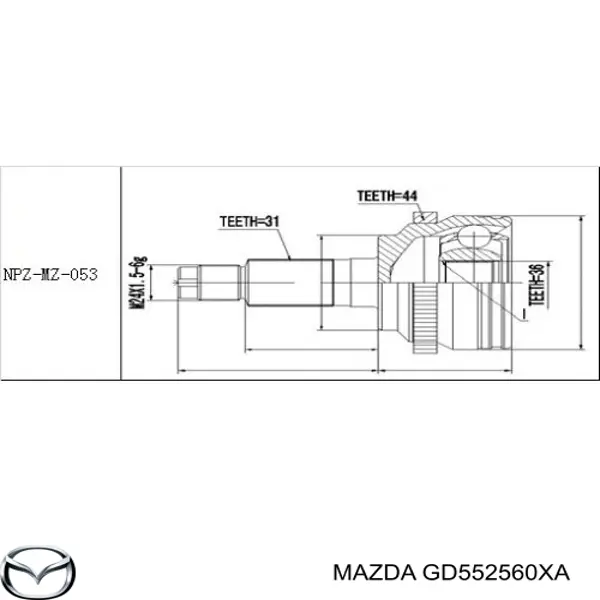 Привід передній лівий Mazda GD552560XA ціна, від 112.02 USD