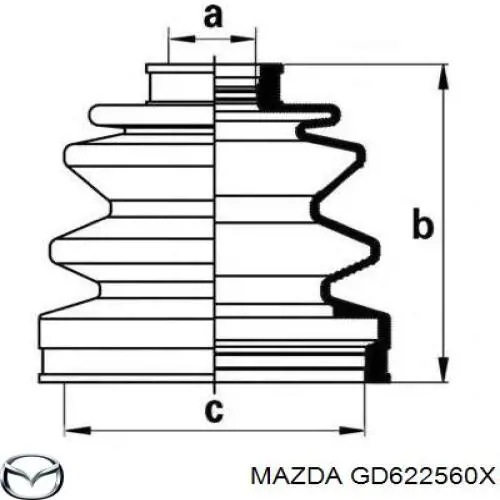 GD622560XD Mazda піввісь (привід передня, ліва)