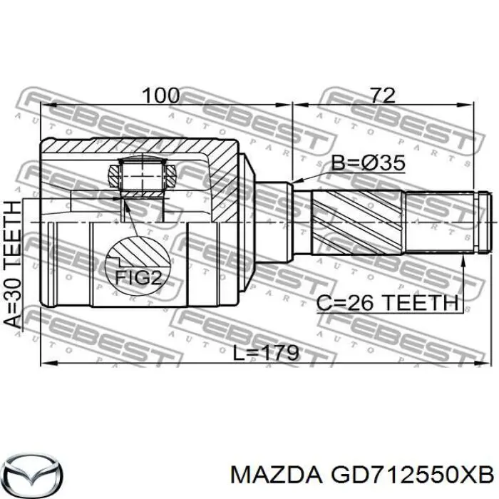 GD712550XB Mazda піввісь задня, права