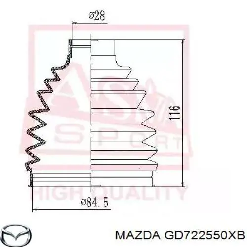 GD722550XB Mazda Привід передній правий